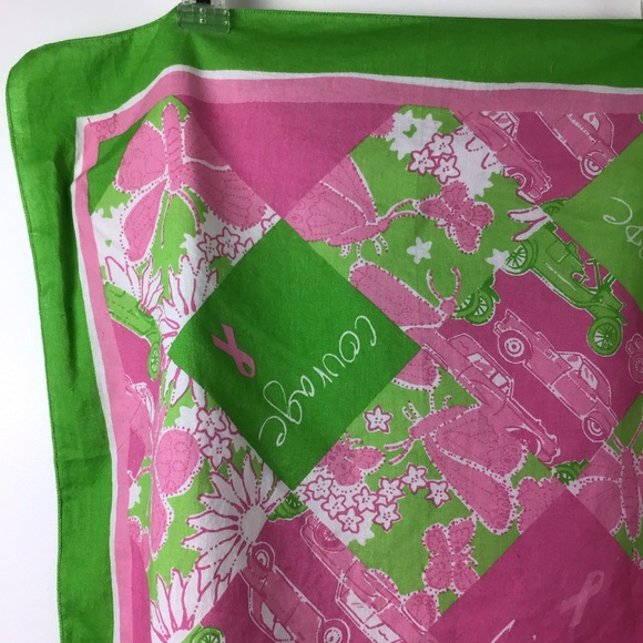 Lilly Pulitzer Accessories Lilly Pulitzer Breast Cancer Awareness Scarf Bandana Poshmark